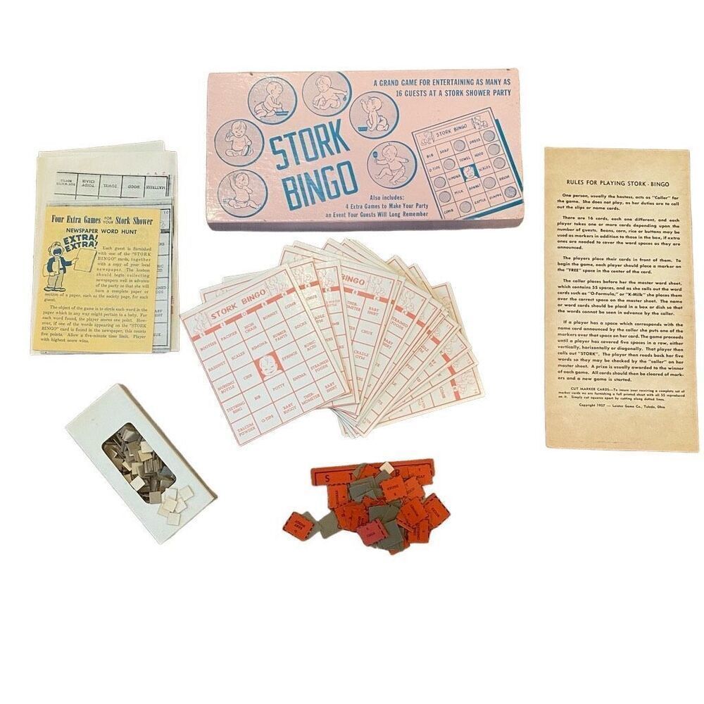 Vintage Baby Shower Bingo Game in Original Box